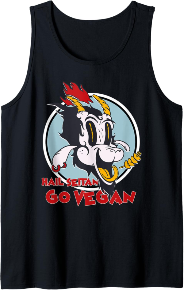 Veganism Humor Wheat Gluten Hail Seitan Go Vegan Tank Top - Image 2